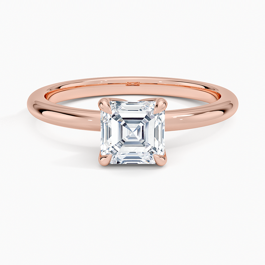 1.00 Karat F-VS Asscher Tektaş Laboratuvar Pırlanta Yüzük 18K - Bold Diamonds