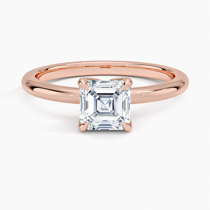 1.00 Karat F-VS Asscher Tektaş Laboratuvar Pırlanta Yüzük 18K - Bold Diamonds