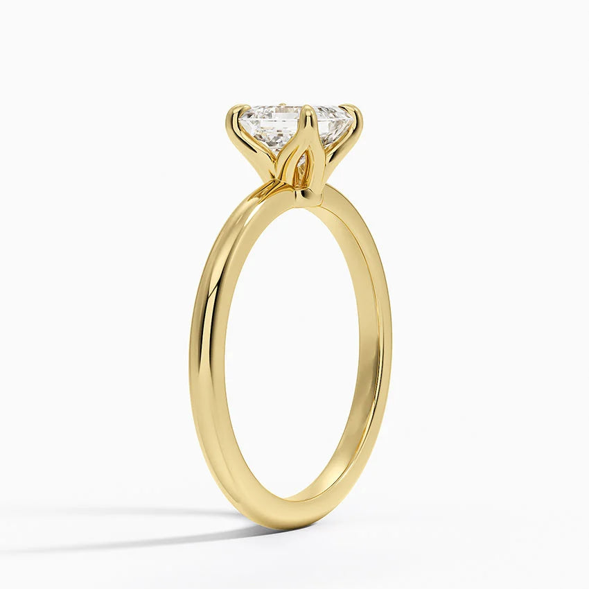 1.00 Karat F-VS Asscher Tektaş Laboratuvar Pırlanta Yüzük 18K - Bold Diamonds