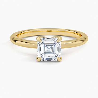 1.00 Karat F-VS Asscher Tektaş Laboratuvar Pırlanta Yüzük 18K - Bold Diamonds