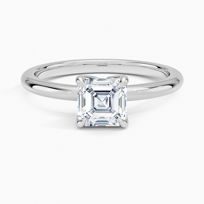 1.00 Karat F-VS Asscher Tektaş Laboratuvar Pırlanta Yüzük 18K - Bold Diamonds