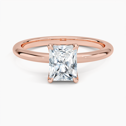 1.00 Karat F-VS Radiant Tektaş Laboratuvar Pırlanta Yüzük 18K - Bold Diamonds