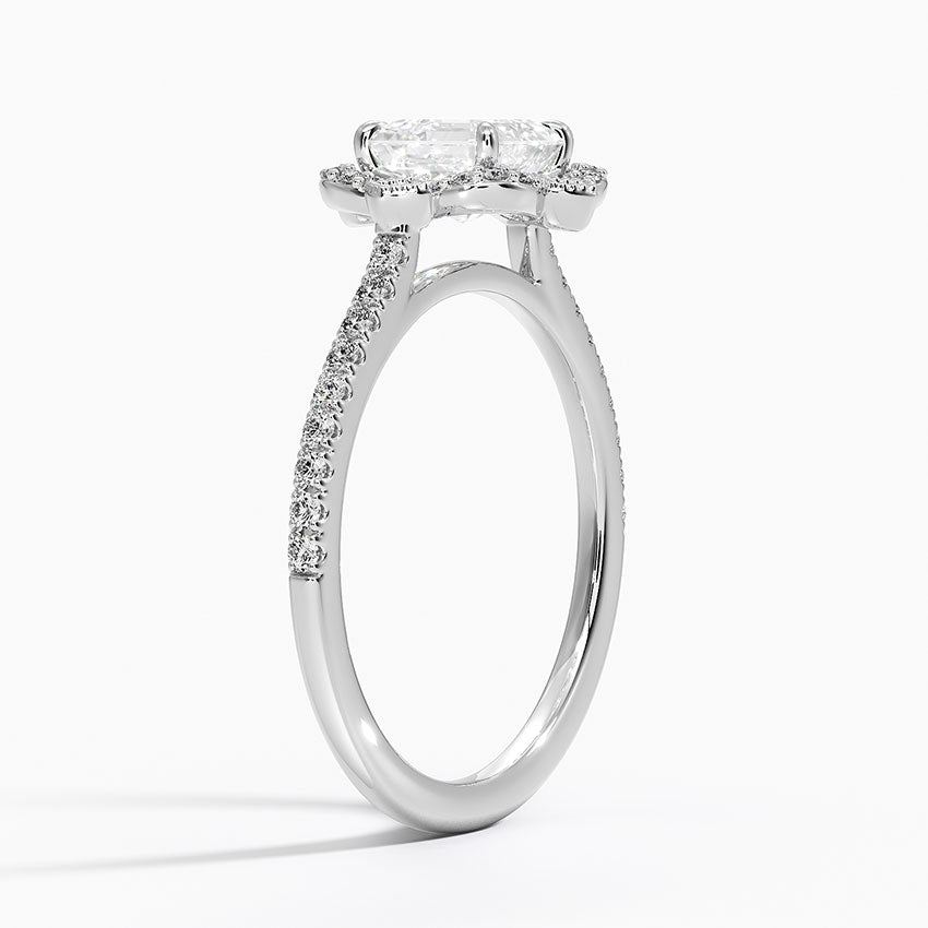 1,20 Karat Asscher Halo Tasarım Tektaş Laboratuvar Pırlanta Yüzük 18K -Coronna - Bold Diamonds