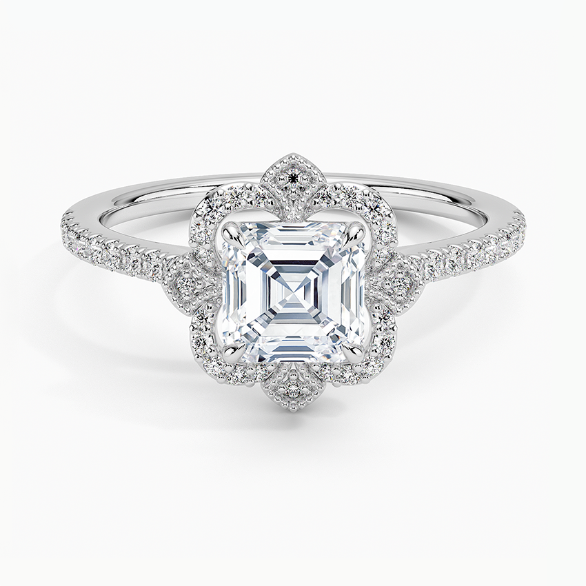 1,20 Karat Asscher Halo Tasarım Tektaş Laboratuvar Pırlanta Yüzük 18K -Coronna - Bold Diamonds