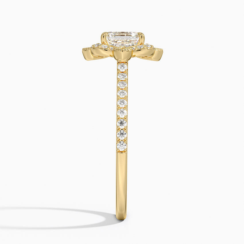 1,20 Karat Asscher Halo Tasarım Tektaş Laboratuvar Pırlanta Yüzük 18K -Coronna - Bold Diamonds