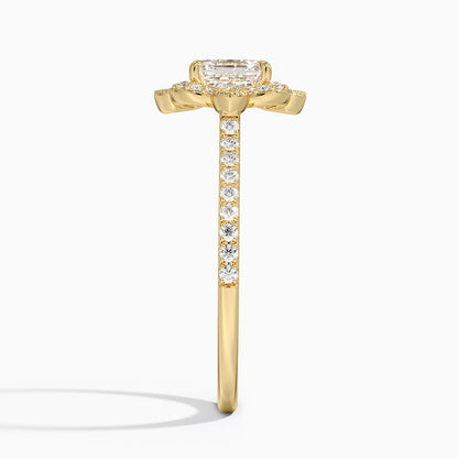 1,20 Karat Asscher Halo Tasarım Tektaş Laboratuvar Pırlanta Yüzük 18K -Coronna - Bold Diamonds
