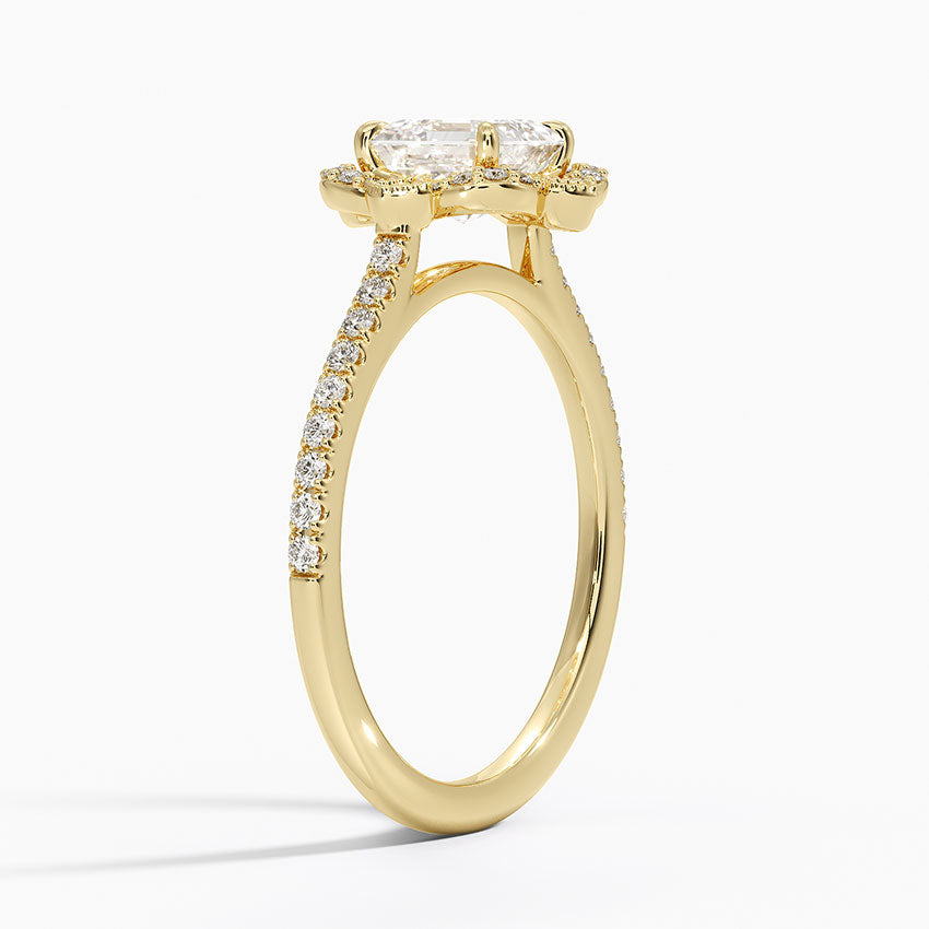 1,20 Karat Asscher Halo Tasarım Tektaş Laboratuvar Pırlanta Yüzük 18K -Coronna - Bold Diamonds