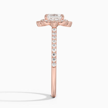 1,20 Karat Asscher Halo Tasarım Tektaş Laboratuvar Pırlanta Yüzük 18K -Coronna - Bold Diamonds