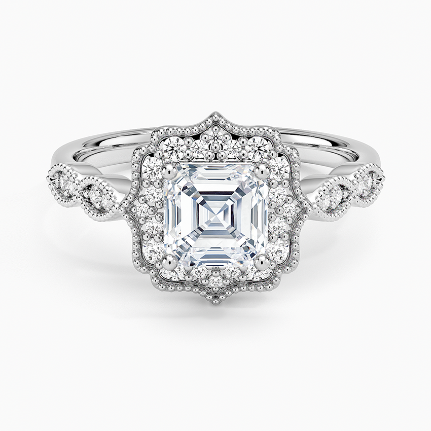 1,20 Karat Asscher Halo Tasarım Tektaş Laboratuvar Pırlanta Yüzük 18K - Radiara - Bold Diamonds