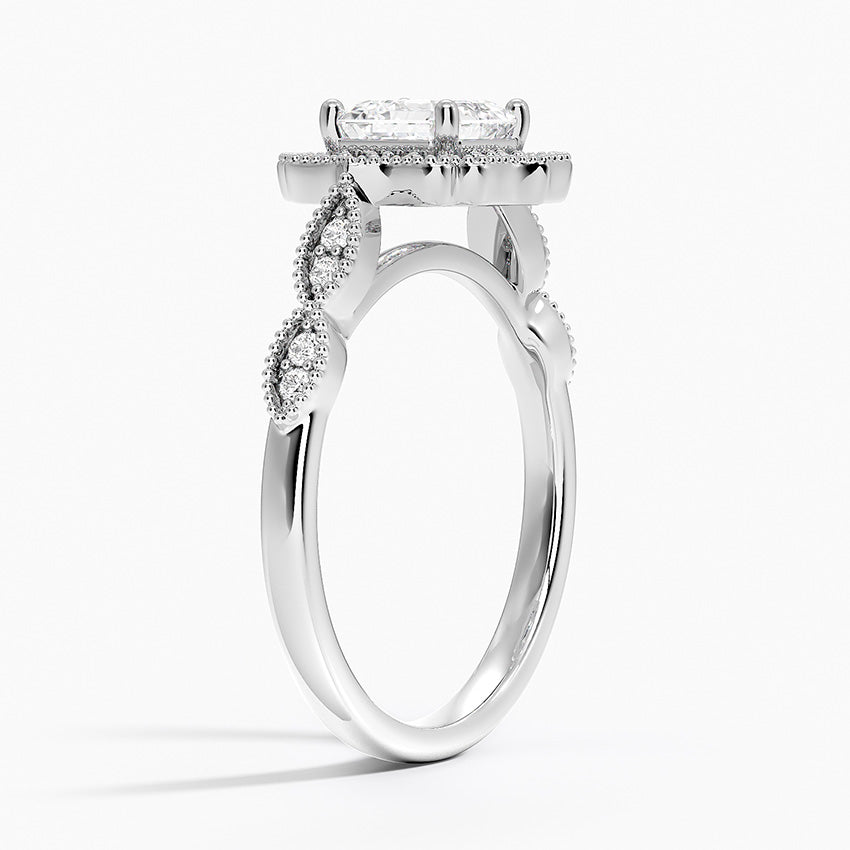 1,20 Karat Asscher Halo Tasarım Tektaş Laboratuvar Pırlanta Yüzük 18K - Radiara - Bold Diamonds