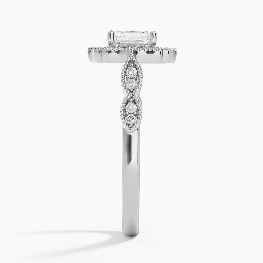 1,20 Karat Asscher Halo Tasarım Tektaş Laboratuvar Pırlanta Yüzük 18K - Radiara - Bold Diamonds