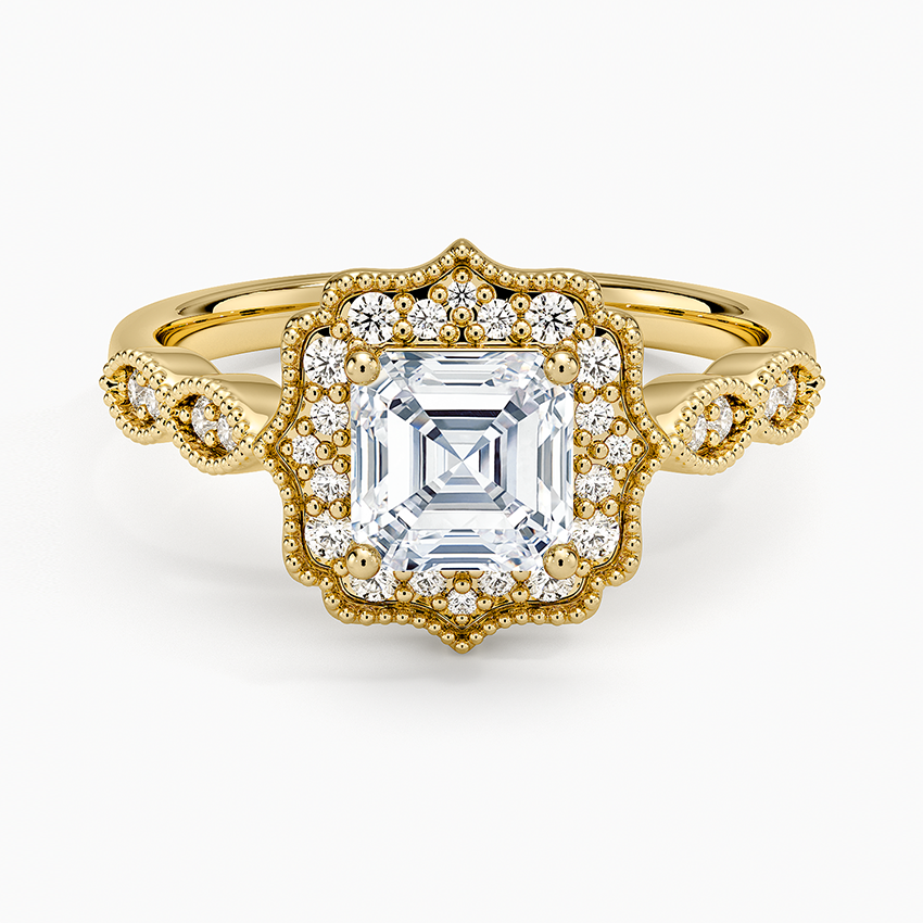 1,20 Karat Asscher Halo Tasarım Tektaş Laboratuvar Pırlanta Yüzük 18K - Radiara - Bold Diamonds