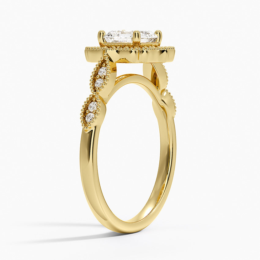 1,20 Karat Asscher Halo Tasarım Tektaş Laboratuvar Pırlanta Yüzük 18K - Radiara - Bold Diamonds
