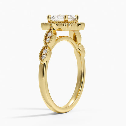 1,20 Karat Asscher Halo Tasarım Tektaş Laboratuvar Pırlanta Yüzük 18K - Radiara - Bold Diamonds