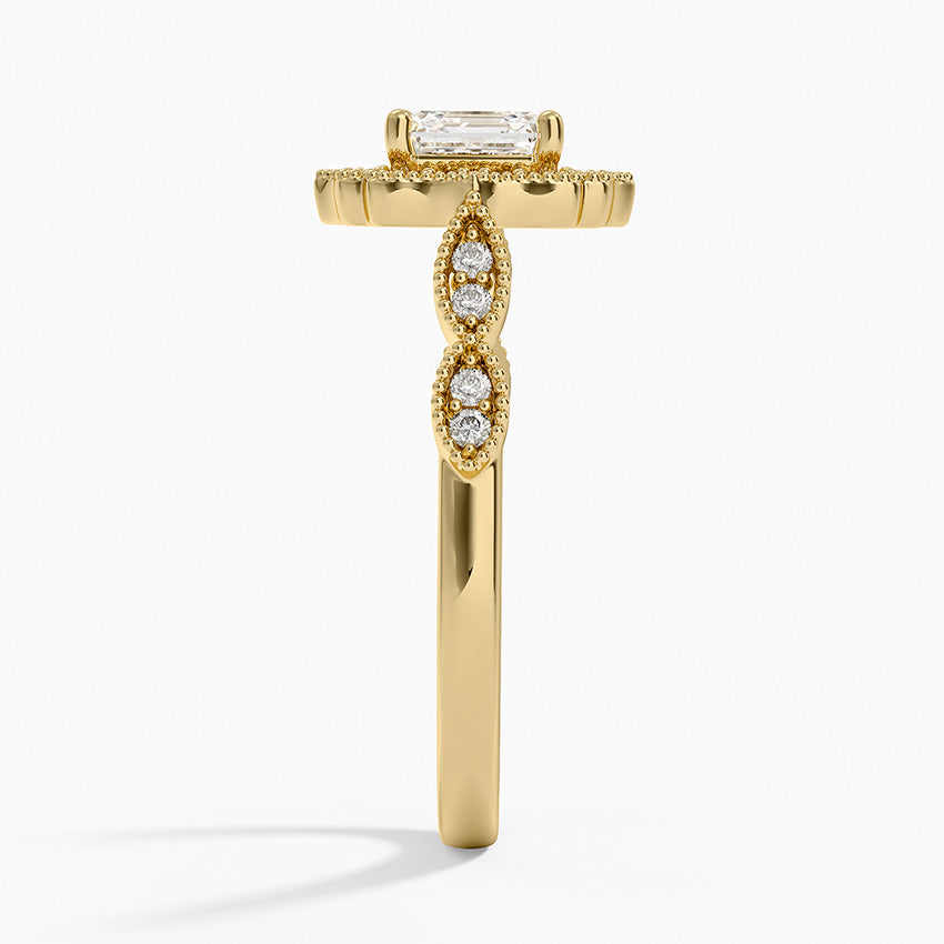 1,20 Karat Asscher Halo Tasarım Tektaş Laboratuvar Pırlanta Yüzük 18K - Radiara - Bold Diamonds