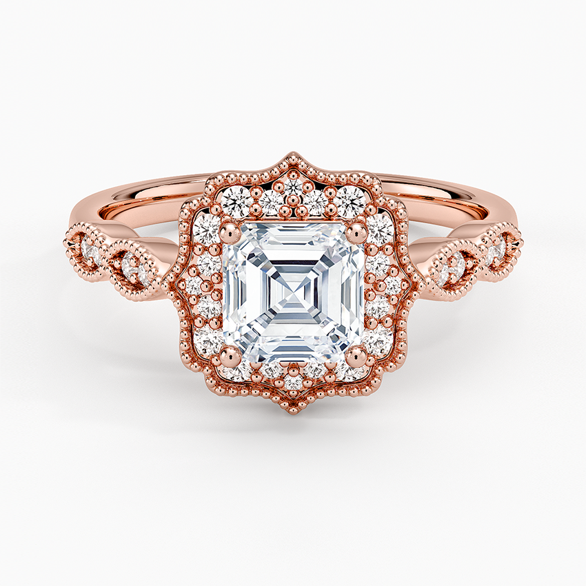 1,20 Karat Asscher Halo Tasarım Tektaş Laboratuvar Pırlanta Yüzük 18K - Radiara - Bold Diamonds