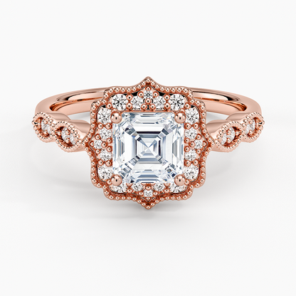 1,20 Karat Asscher Halo Tasarım Tektaş Laboratuvar Pırlanta Yüzük 18K - Radiara - Bold Diamonds