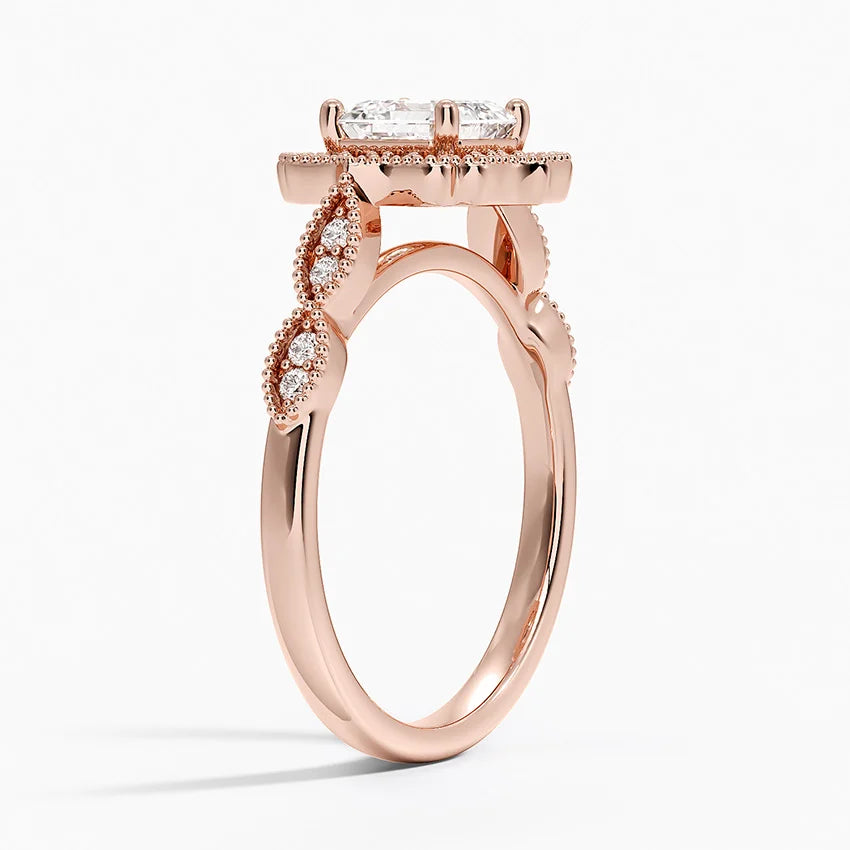 1,20 Karat Asscher Halo Tasarım Tektaş Laboratuvar Pırlanta Yüzük 18K - Radiara - Bold Diamonds