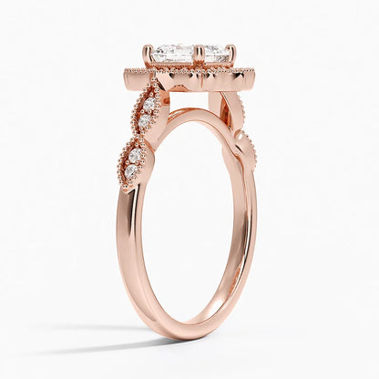 1,20 Karat Asscher Halo Tasarım Tektaş Laboratuvar Pırlanta Yüzük 18K - Radiara - Bold Diamonds