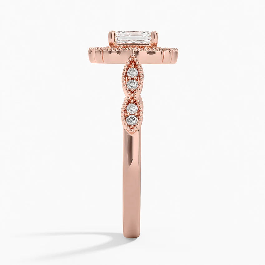 1,20 Karat Asscher Halo Tasarım Tektaş Laboratuvar Pırlanta Yüzük 18K - Radiara - Bold Diamonds