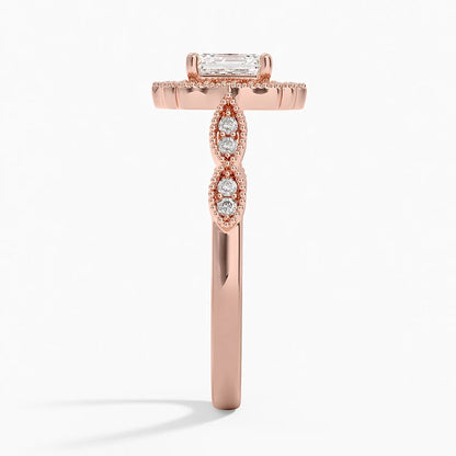 1,20 Karat Asscher Halo Tasarım Tektaş Laboratuvar Pırlanta Yüzük 18K - Radiara - Bold Diamonds
