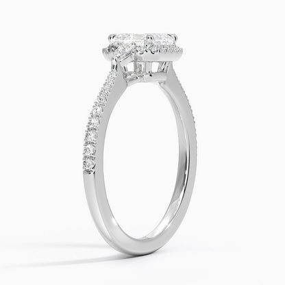 1.20 Karat Asscher Halo Tasarım Tektaş Laboratuvar Pırlanta Yüzük  18K -Vittora - Bold Diamonds