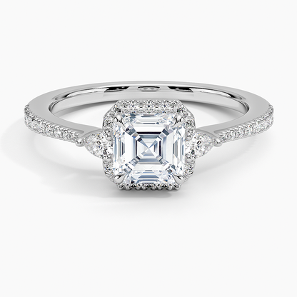 1.20 Karat Asscher Halo Tasarım Tektaş Laboratuvar Pırlanta Yüzük  18K -Vittora - Bold Diamonds