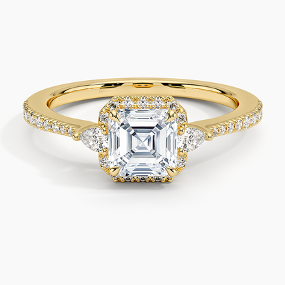 1.20 Karat Asscher Halo Tasarım Tektaş Laboratuvar Pırlanta Yüzük  18K -Vittora - Bold Diamonds