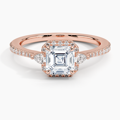 1.20 Karat Asscher Halo Tasarım Tektaş Laboratuvar Pırlanta Yüzük  18K -Vittora - Bold Diamonds