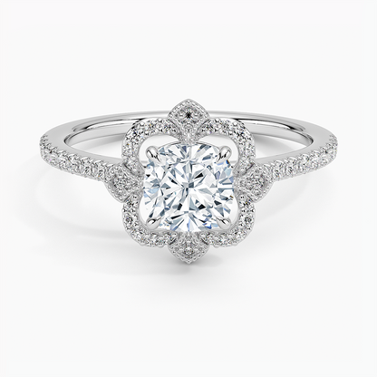 1,20 Karat Cushion Halo Tasarım Tektaş Laboratuvar Pırlanta Yüzük 18K -Coronna - Bold Diamonds