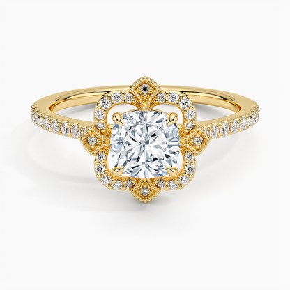 1,20 Karat Cushion Halo Tasarım Tektaş Laboratuvar Pırlanta Yüzük 18K -Coronna - Bold Diamonds