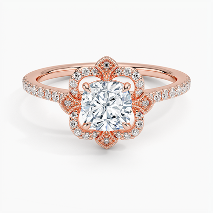 1,20 Karat Cushion Halo Tasarım Tektaş Laboratuvar Pırlanta Yüzük 18K -Coronna - Bold Diamonds