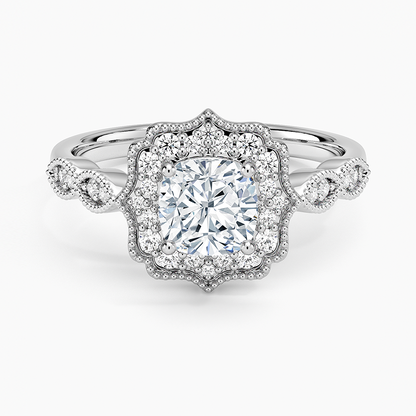 1,20 Karat Cushion Halo Tasarım Tektaş Laboratuvar Pırlanta Yüzük 18K -Radiara - Bold Diamonds