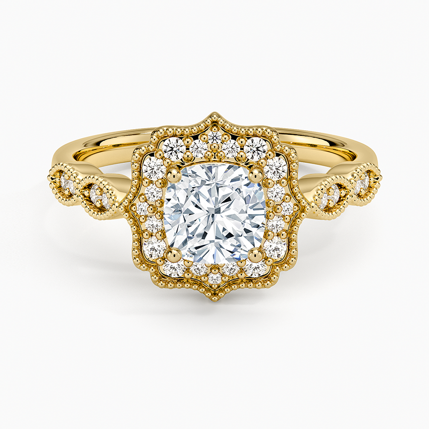 1,20 Karat Cushion Halo Tasarım Tektaş Laboratuvar Pırlanta Yüzük 18K -Radiara - Bold Diamonds
