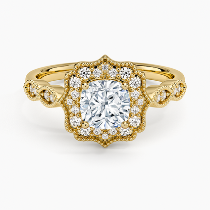 1,20 Karat Cushion Halo Tasarım Tektaş Laboratuvar Pırlanta Yüzük 18K -Radiara - Bold Diamonds