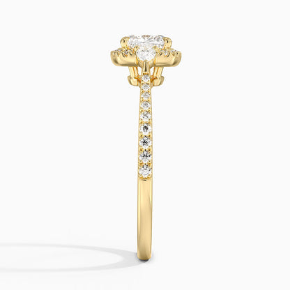 1.20 Karat Cushion Halo Tasarım Tektaş Laboratuvar Pırlanta Yüzük 18K -Vittora - Bold Diamonds