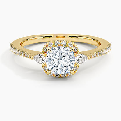 1.20 Karat Cushion Halo Tasarım Tektaş Laboratuvar Pırlanta Yüzük 18K -Vittora - Bold Diamonds