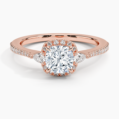 1.20 Karat Cushion Halo Tasarım Tektaş Laboratuvar Pırlanta Yüzük 18K -Vittora - Bold Diamonds