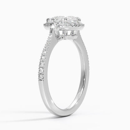 1.20 Karat Damla Halo Tasarım Tektaş Laboratuvar Pırlanta Yüzük  18K -Vittora - Bold Diamonds