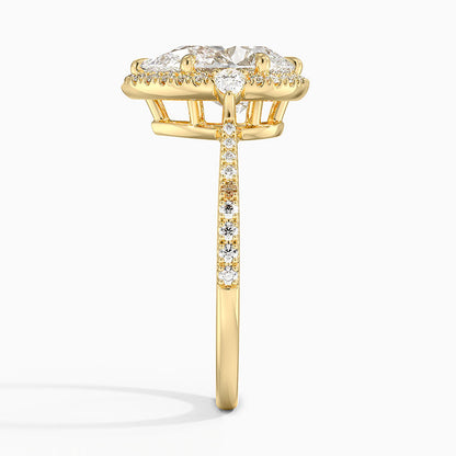 1.20 Karat Damla Halo Tasarım Tektaş Laboratuvar Pırlanta Yüzük  18K -Vittora - Bold Diamonds