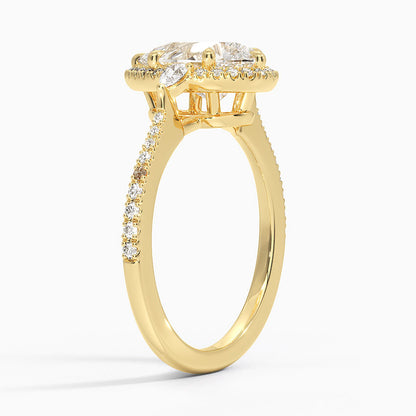 1.20 Karat Damla Halo Tasarım Tektaş Laboratuvar Pırlanta Yüzük  18K -Vittora - Bold Diamonds