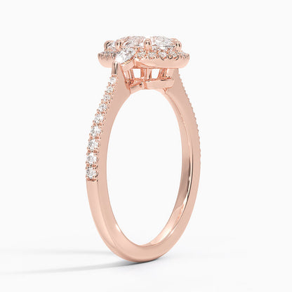 1.20 Karat Damla Halo Tasarım Tektaş Laboratuvar Pırlanta Yüzük  18K -Vittora - Bold Diamonds