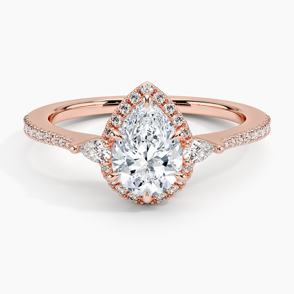 1.20 Karat Damla Halo Tasarım Tektaş Laboratuvar Pırlanta Yüzük  18K -Vittora - Bold Diamonds