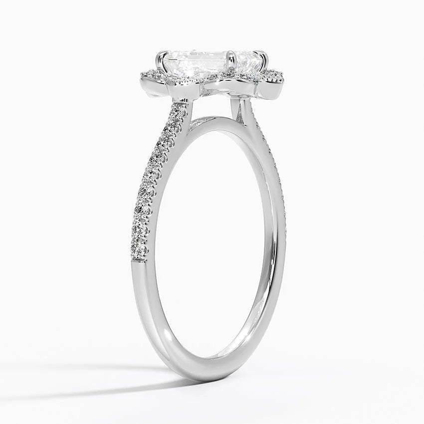 1,20 Karat Emerald Halo Tasarım Tektaş Laboratuvar Pırlanta Yüzük 18K -Coronna - Bold Diamonds