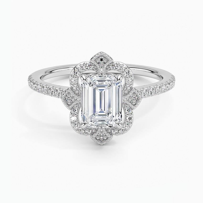 1,20 Karat Emerald Halo Tasarım Tektaş Laboratuvar Pırlanta Yüzük 18K -Coronna - Bold Diamonds