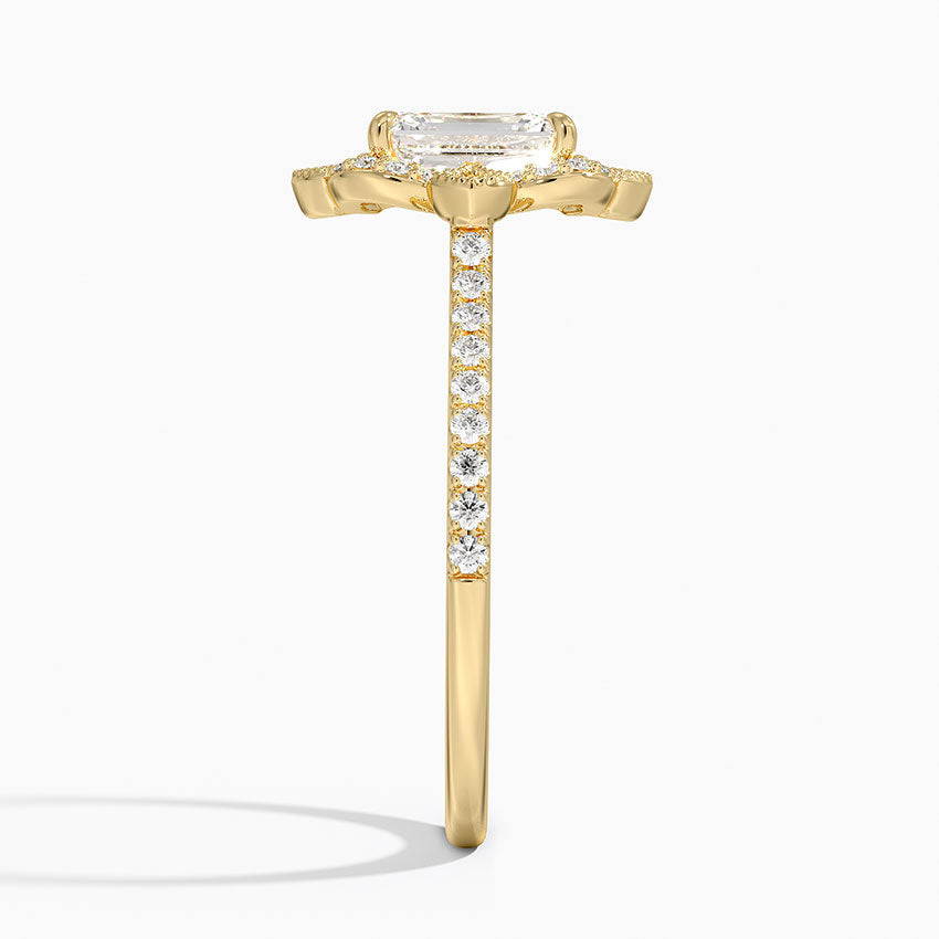 1,20 Karat Emerald Halo Tasarım Tektaş Laboratuvar Pırlanta Yüzük 18K -Coronna - Bold Diamonds