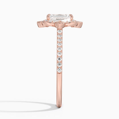 1,20 Karat Emerald Halo Tasarım Tektaş Laboratuvar Pırlanta Yüzük 18K -Coronna - Bold Diamonds