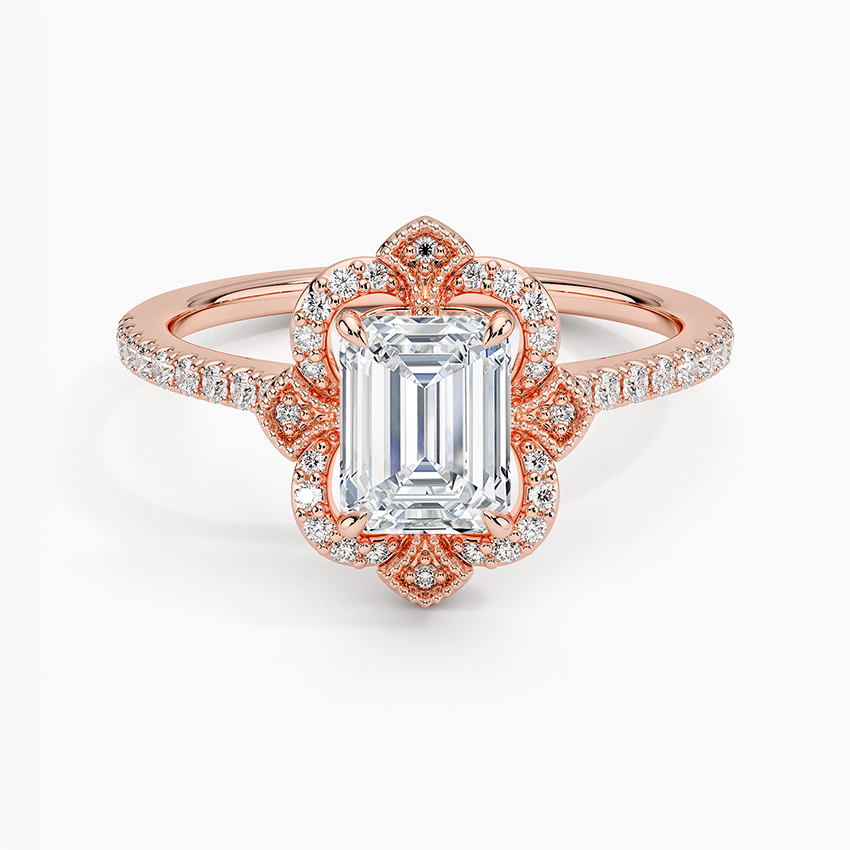 1,20 Karat Emerald Halo Tasarım Tektaş Laboratuvar Pırlanta Yüzük 18K -Coronna - Bold Diamonds