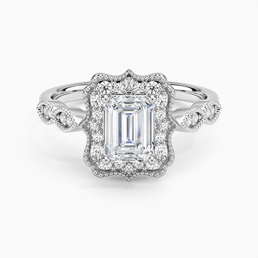 1,20 Karat Emerald Halo Tasarım Tektaş Laboratuvar Pırlanta Yüzük 18K -Radiara - Bold Diamonds