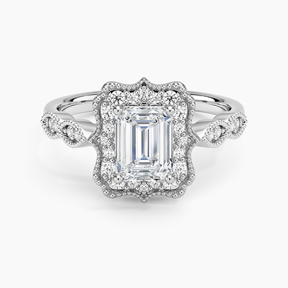 1,20 Karat Emerald Halo Tasarım Tektaş Laboratuvar Pırlanta Yüzük 18K -Radiara - Bold Diamonds